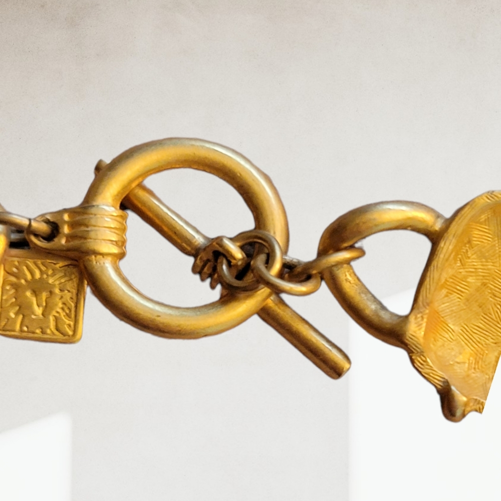 ANNE KLEIN | VINTAGE '70S GOLD TONE TOGGLE CLASP NECKLACE - Picture 4 of 7